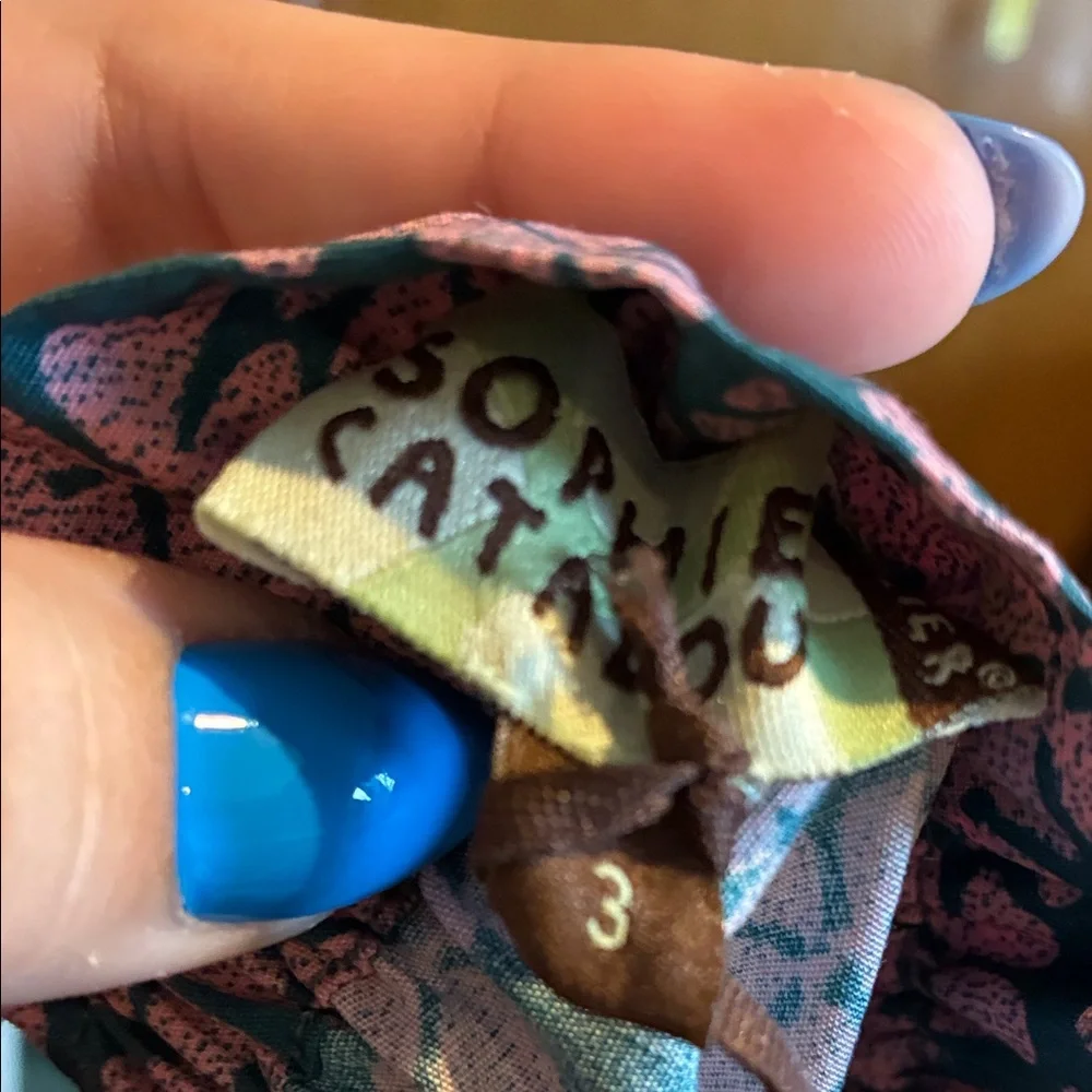 NWT Sophie Catalou Floral Off-Shoulder Dress in Teal and Pink